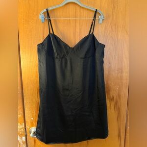 Wild Fable Black Satin Mini Dress